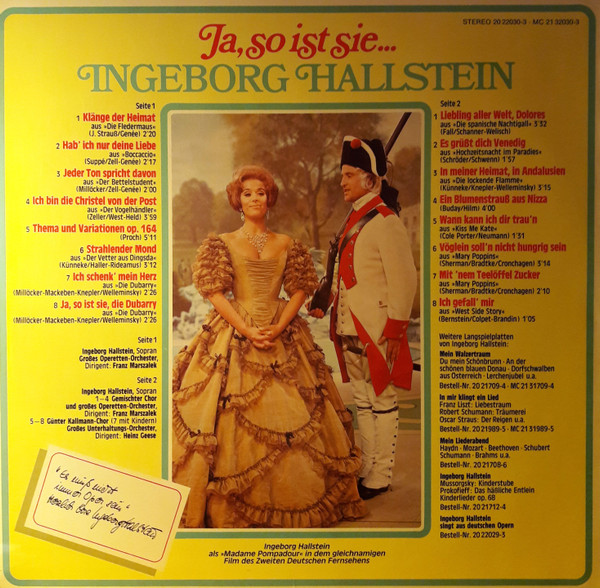 baixar álbum Ingeborg Hallstein - Ja So Ist Sie