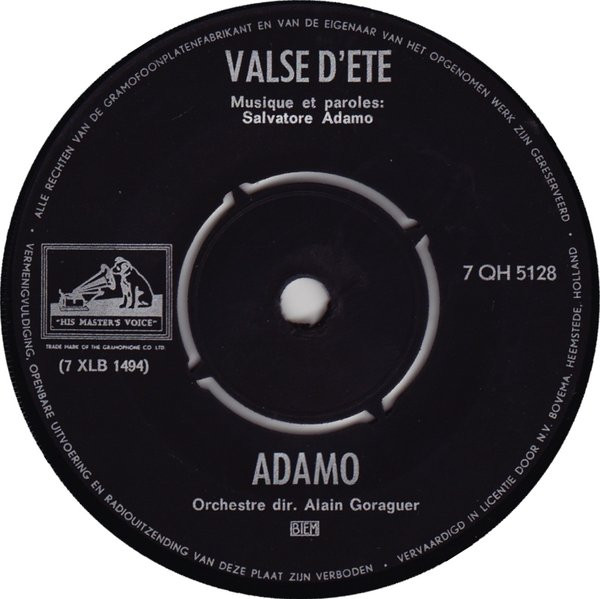 last ned album Adamo - Et Sur La Mer Valse Dété