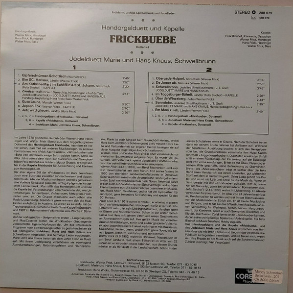 télécharger l'album Handorgelduett Und Kapelle Frickbuebe, Dottenwil, Jodelduett Marie Und Hans Knaus, Schwellbrunn - Fröhliche Urchige Ländlermusik Und Jodellieder