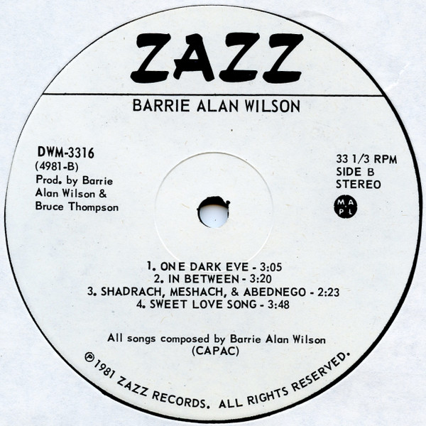 télécharger l'album Barrie Alan Wilson - Barrie Alan Wilson