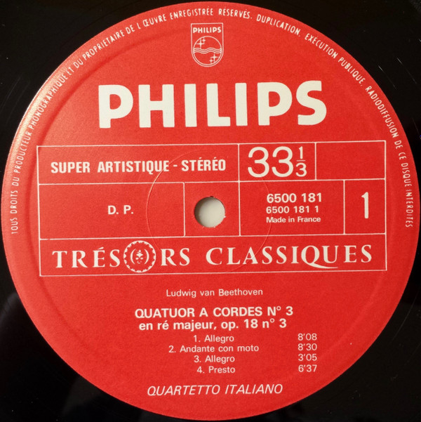 télécharger l'album Beethoven, Quartetto Italiano - Quatuors à Cordes Op18 N13