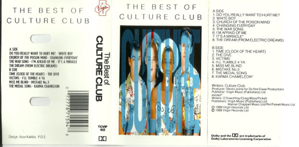 Culture Club The Best Of Culture Club 1989 Cassette Discogs