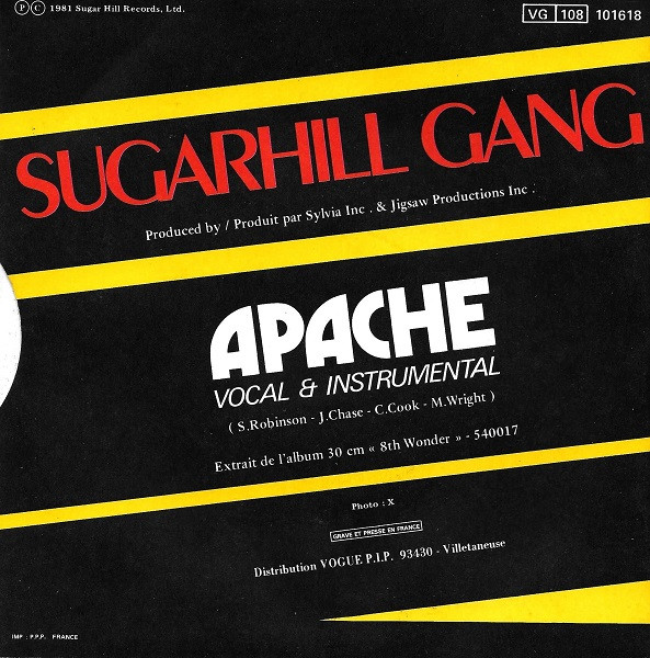 plan de ventas Acuario Cooperativa Sugarhill Gang – Apache (1982, Vinyl) - Discogs