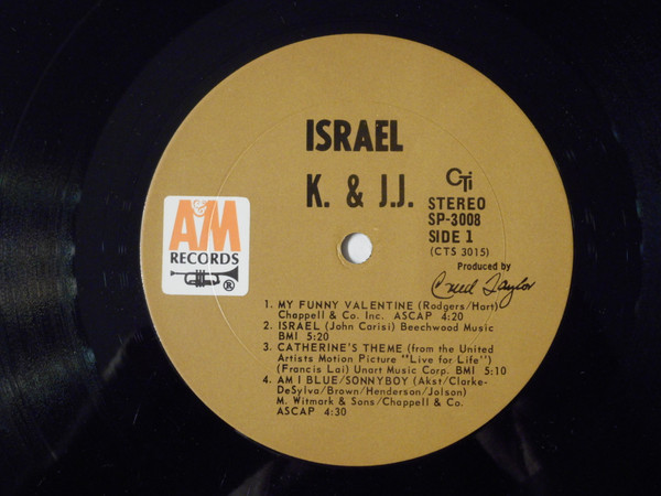 K. & J.J. - Israel | A&M Records (SP 3008) - 3