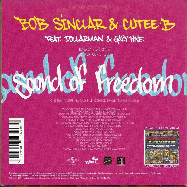 ladda ner album Bob Sinclar & Cutee B Feat Dollarman & Gary Pine - Sound Of Freedom Everybodys Free