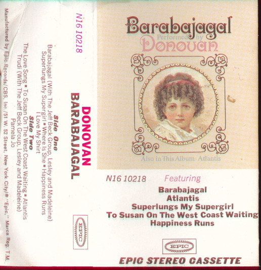 Donovan – Barabajagal (1969, Title strip, Cassette) - Discogs
