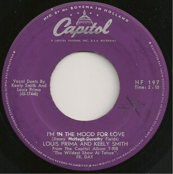 Louis Prima - Don't Worry 'Bout Me/I'm In The Mood For Love