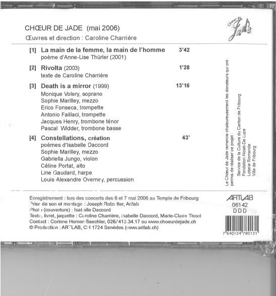 ladda ner album Choeur de Jade - Constellations 15ème Anniversaire Mai 2006