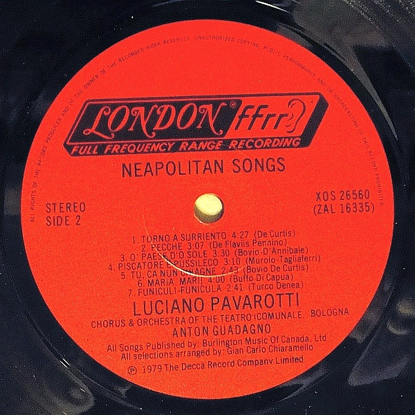 Luciano Pavarotti - O Sole Mio Favorite Neapolitan Songs | London Records (XOS 26560) - 6