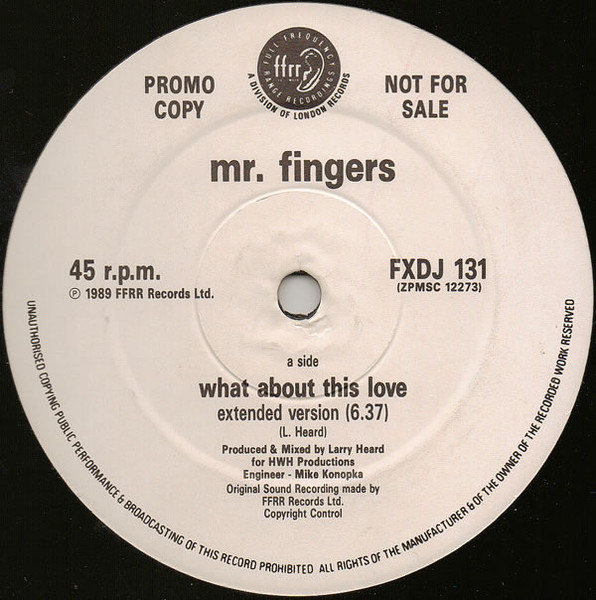 Mr. Fingers – What About This Love (1989, Vinyl) - Discogs