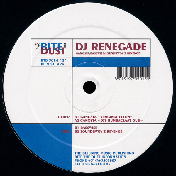 DJ Renegade – Gangsta (1998, Vinyl) - Discogs