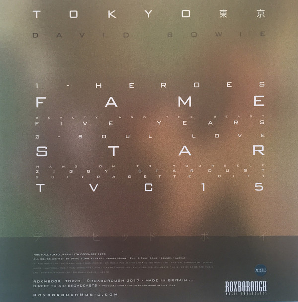 Album herunterladen David Bowie - Tokyo