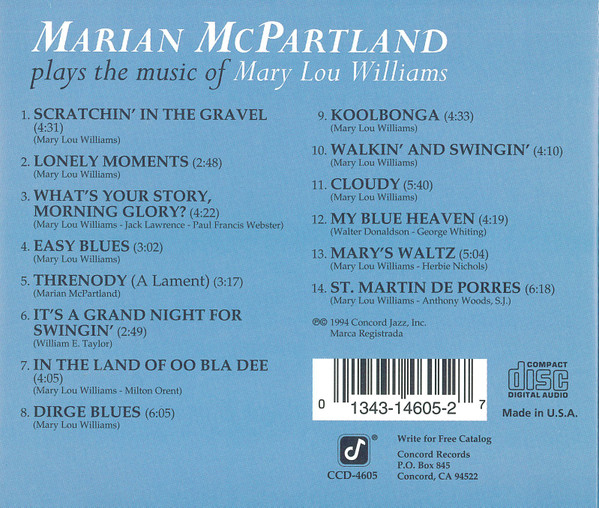 lataa albumi Marian McPartland - Plays The Music Of Mary Lou Williams