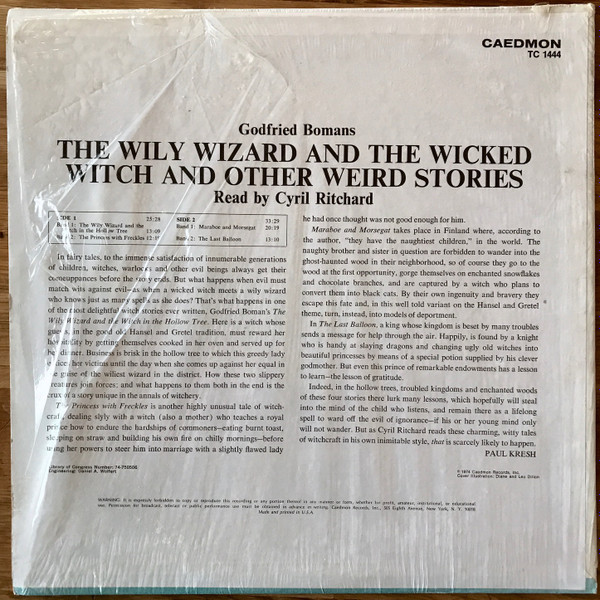 baixar álbum Godfried Bomans Read By Cyril Ritchard - The Wily Wizard and the Wicked Witch and other Stories