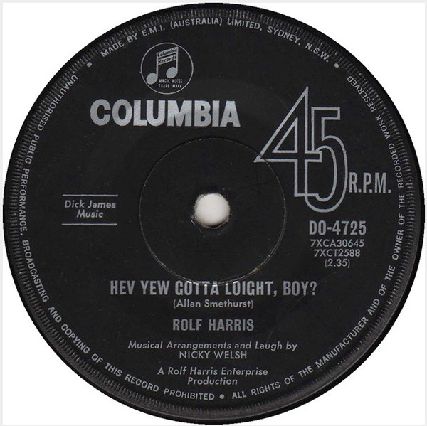 baixar álbum Rolf Harris - Hev Yew Gotta Loight Boy