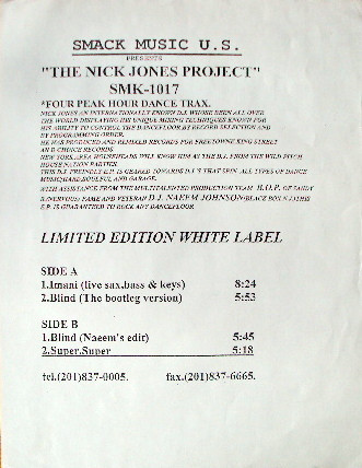 The Nick Jones Project – Imani (1996, Vinyl) - Discogs