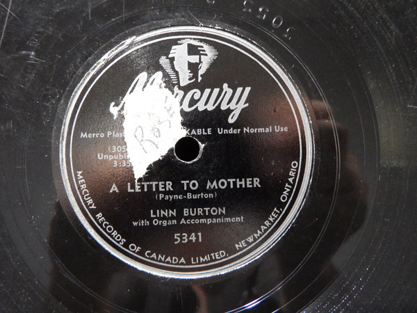 Linn Burton A Letter To Mother Merco Platic Vinyl Discogs