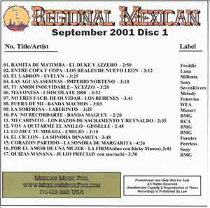 Regional Mexican Series: September 2001 Disc 1 (2001, CDr) - Discogs