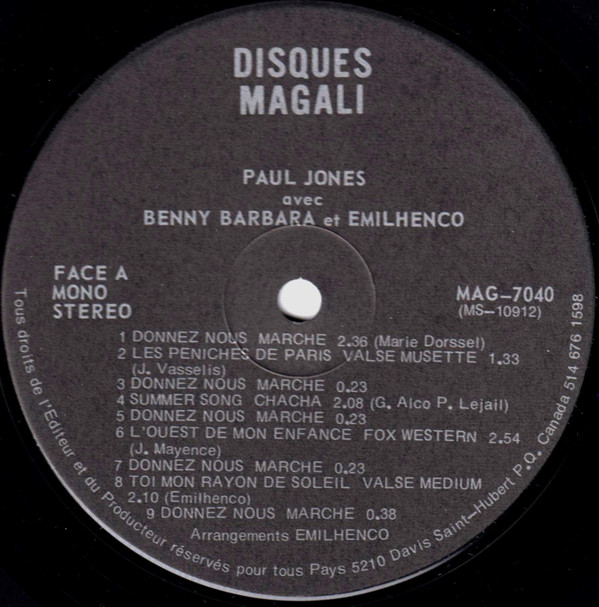 baixar álbum Benny Barbara Et Emilhenco - Paul Jones Et Danses Variées Volume 1