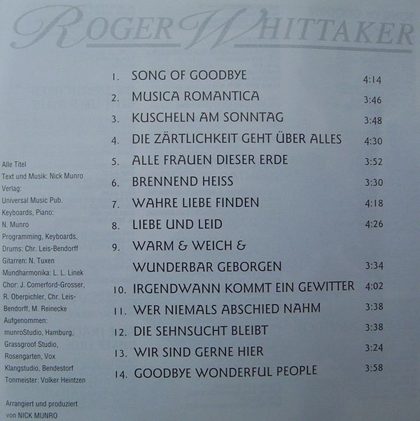 télécharger l'album Roger Whittaker - Wunderbar Geborgen