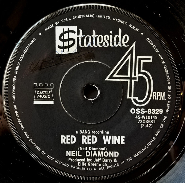 Neil Diamond – Red Red Wine (1968, Vinyl) Discogs