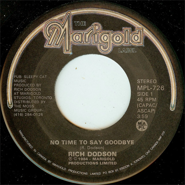 descargar álbum Rich Dodson - No Time To Say Goodbye