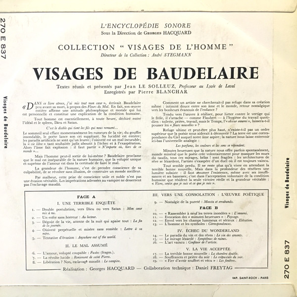 télécharger l'album Pierre Blanchar - Visages de Baudelaire