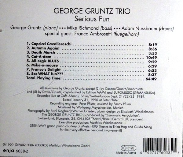 baixar álbum George Gruntz Trio - Serious Fun