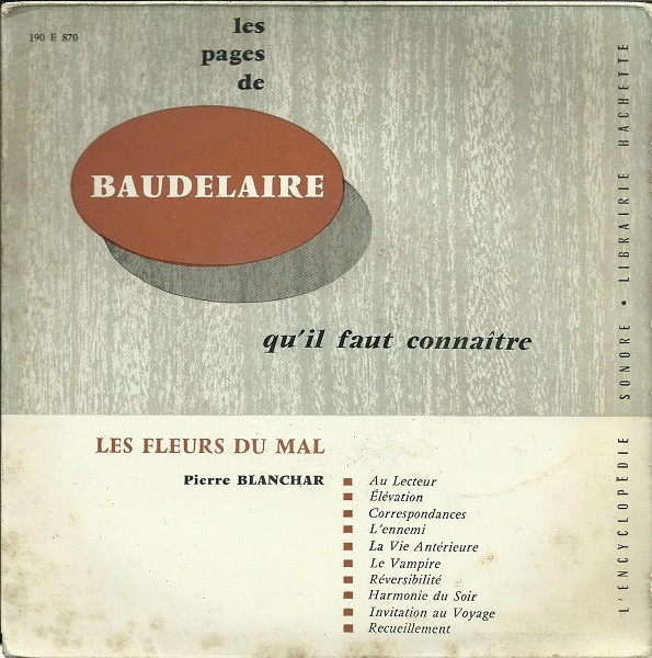 baixar álbum Baudelaire Pierre Blanchar - Les Fleurs Du Mal