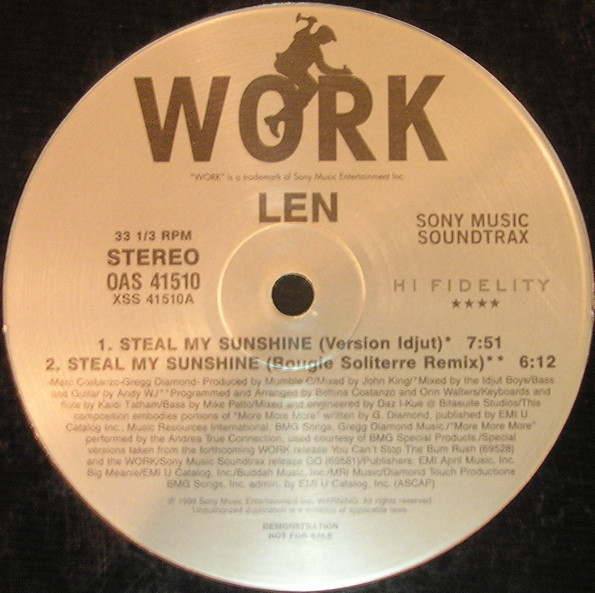 Len – Steal My Sunshine (Remixes) (1999, Vinyl) - Discogs