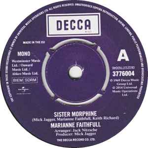 Marianne Faithfull - Sister Morphine album cover