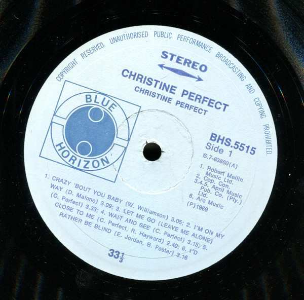 1976 Christine McVie Legendary Christine Perfect Album LP SASD7522 (EX  Vinyl)