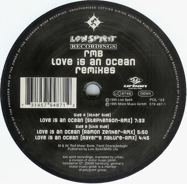 RMB – Love Is An Ocean (1995, CD) - Discogs