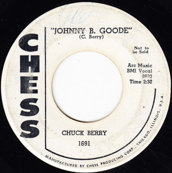 2 Chuck Berry Johnny B Goode Jukebox Title Strips CD 7" 45RPM Records 
