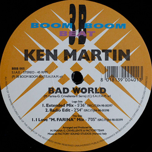 2024特価【レコード】BAD WORLD /KEN MARTIN 洋楽