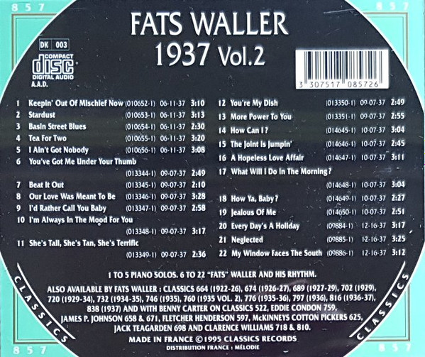 last ned album Fats Waller - 1937