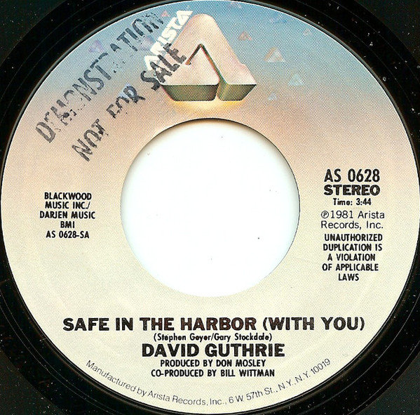 David Guthrie Safe In The Harbor (With You) (1981, Vinyl) Discogs