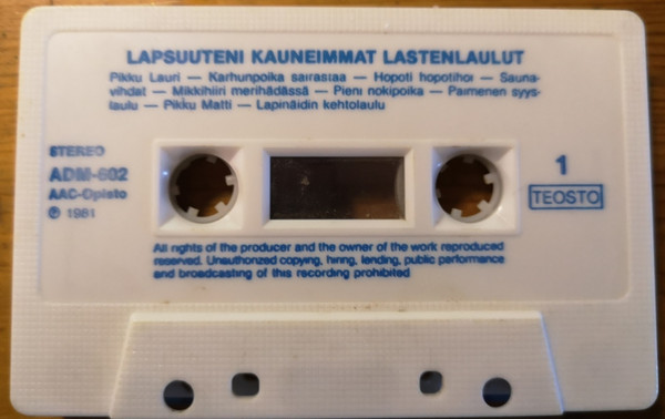 Lapsuuteni Kauneimmat Lastenlaulut (1981, Cassette) - Discogs