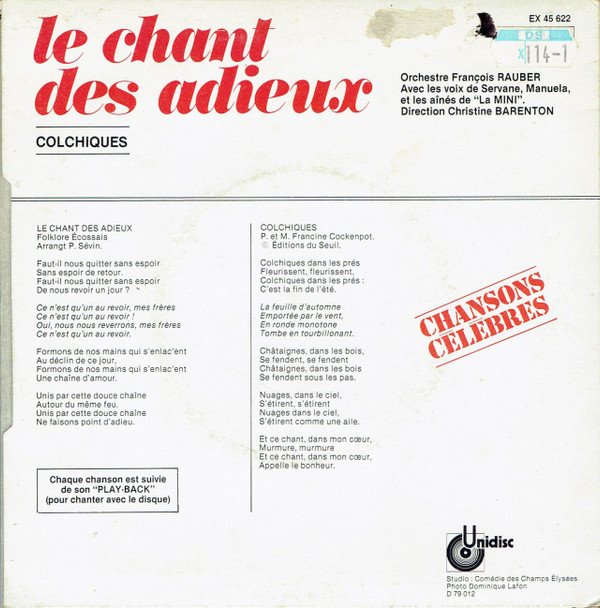 last ned album François Rauber - Le Chant Des Adieux