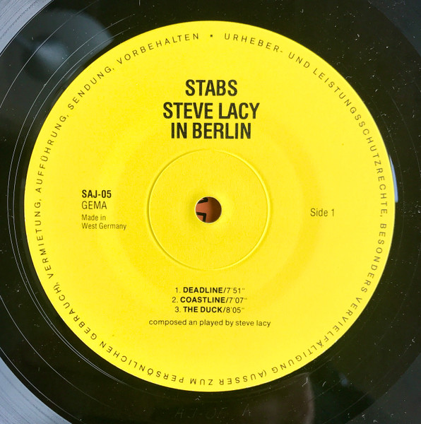 Steve Lacy – Stabs / Solo In Berlin (1976, Vinyl) - Discogs