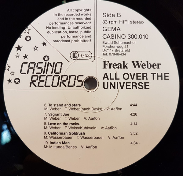 Album herunterladen Freak Weber - All Over The Universe