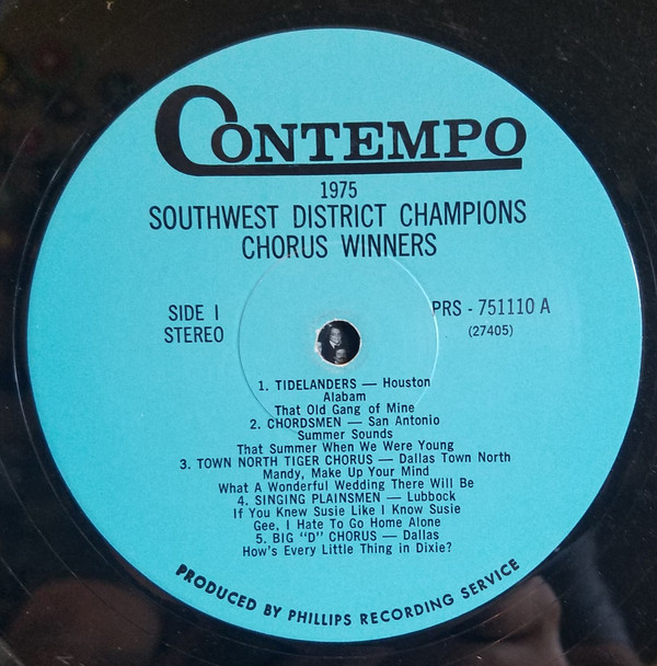 télécharger l'album Various - Barbershop Top 5 Champions From The Great Southwestern District 1975