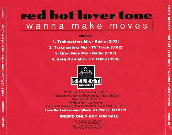 Red Hot Lover Tone – Wanna Make Moves (1995, Vinyl) - Discogs