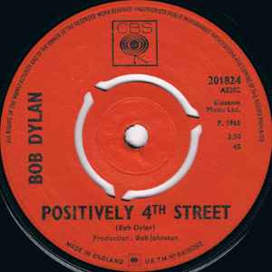 Bob Dylan – Positively 4th Street (1965, 3-Prong Push Out Centre