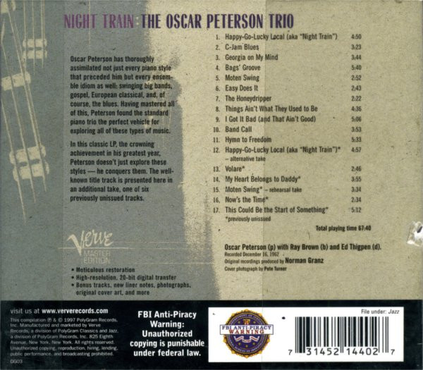 The Oscar Peterson Trio - Night Train | Verve Records (314 521 440-2) - 2