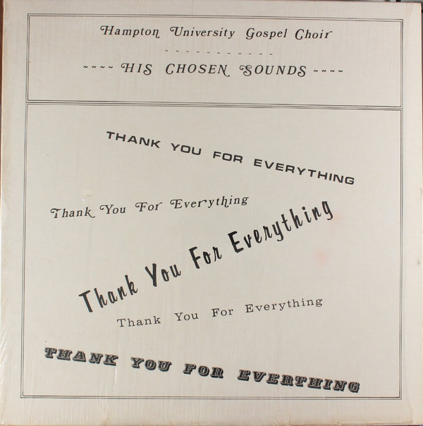 baixar álbum Hampton University Gospel Choir His Chosen Sounds - Thank You For Everything