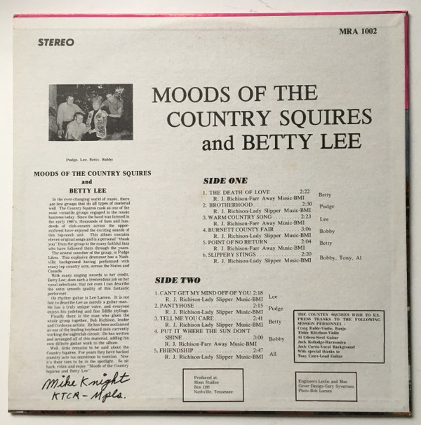 Album herunterladen The Country Squires - Moods Of The Country Squires And Betty Lee