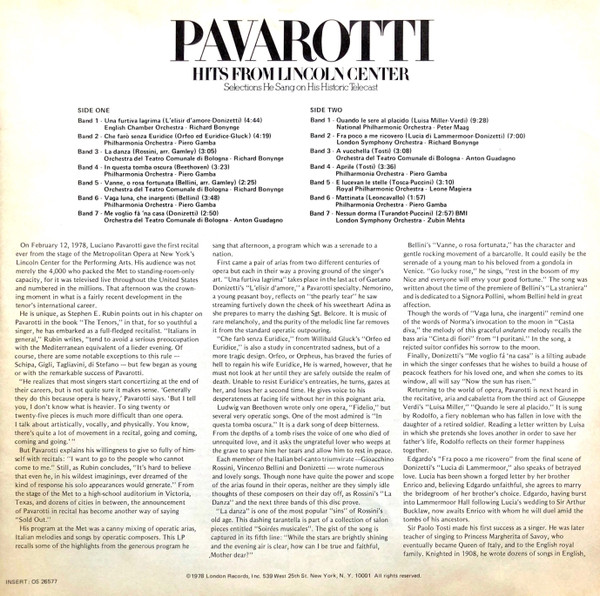 ladda ner album Pavarotti - Hits From Lincoln Center