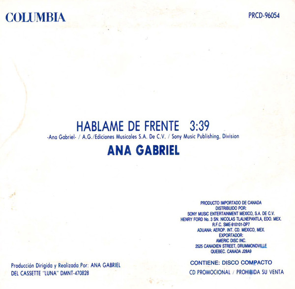 baixar álbum Ana Gabriel - Hablame de Frente