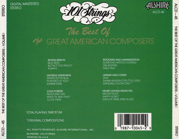 last ned album 101 Strings - The Best Of The Great American Composers Volume I